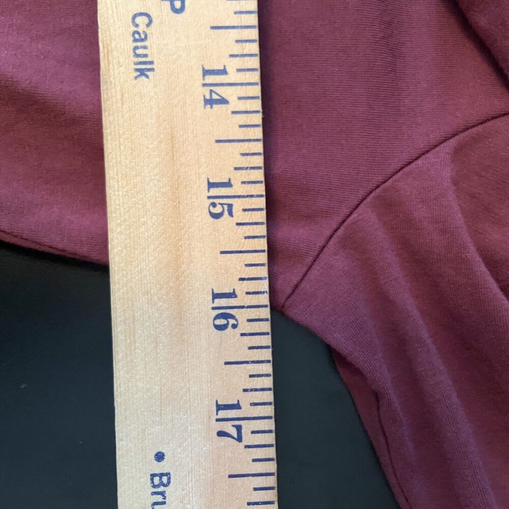 Ouges Dress Sz S Maroon Red Long Sleeve Button Po… - image 3